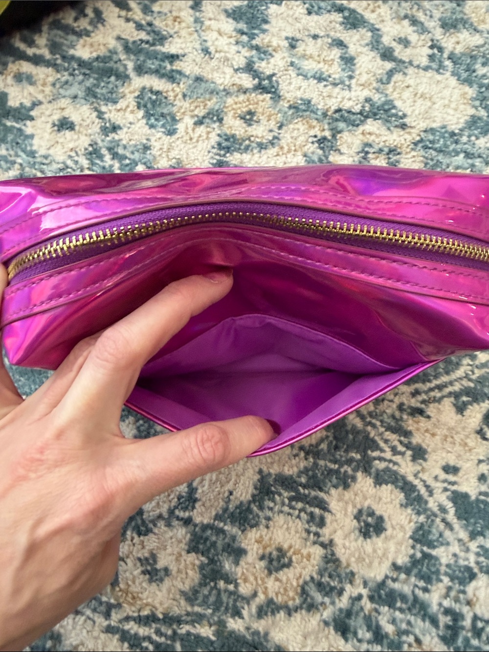 Jeffree Star Iridescent Hot Pink Cosmetic Pouch - Picture 8 of 11
